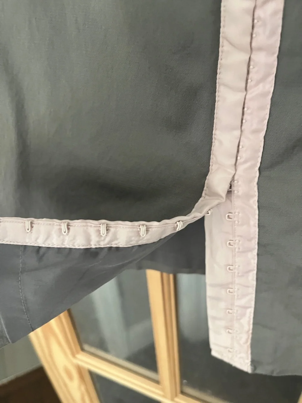 Ann Taylor Pencil Skirt mushroom gray, ballet pink exposed hook+eye back detail